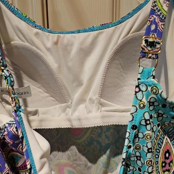 Kim Rogers Spring Colors Paisley Tankini Swim Top Womens M Nylon/Spandex - Picture 5 of 7